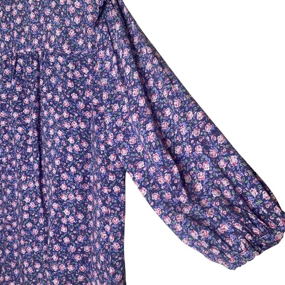 Lauren Conrad Button Up Blouse Womens Plus 1X Floral Ruffle Boho Flowy Lightweig - Picture 4 of 10